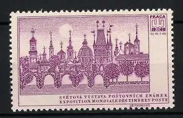 Reklamemarke Praga / Prag, Exposition Mondiale des Timbres-Poste 1968, Stadtansicht
