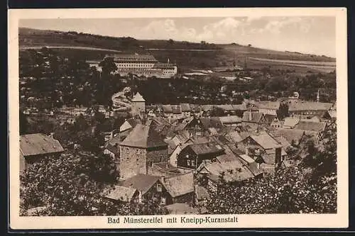 AK Bad Münstereifel, Ortsansicht mit Kneipp-Kuranstalt