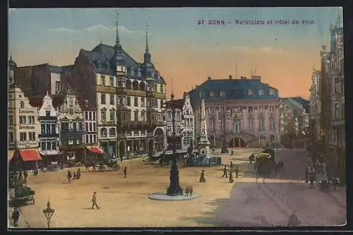 AK Bonn, Marktplatz et Hotel de Ville, Strassenbahn