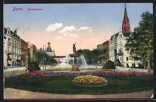 AK Bonn, Kaiserplatz mit Kirche