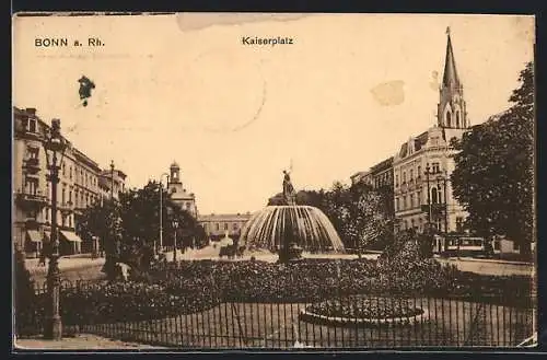 AK Bonn a. Rh., Strassenbahn am Kaiserplatz