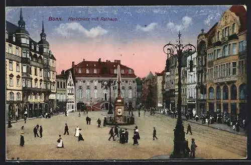 AK Bonn, Marktplatz mit Rathaus