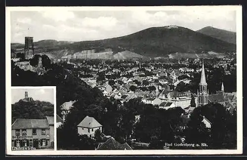 AK Bad Godesberg a. Rh., Gasthaus Lindenwirtin, Ortsansicht aus der Vogelschau