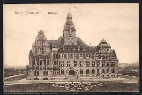 AK Recklinghausen, Blick zum Rathaus