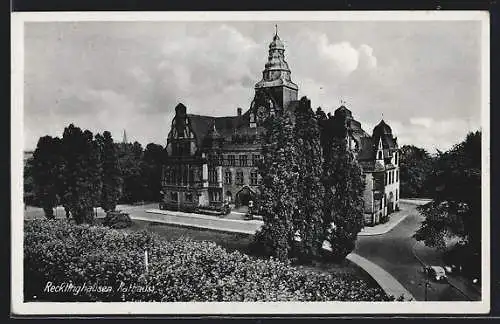 AK Recklinghausen, Rathaus aus der Vogelschau