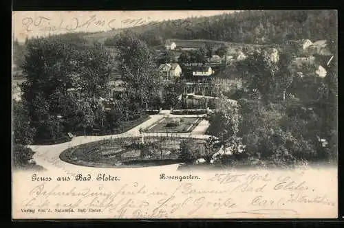 AK Bad Elster, Rosengarten von einer Anhöhe aus