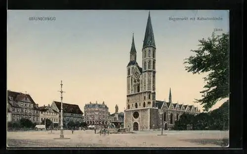AK Braunschweig, Hagenmarkt mit Karharinenkirche