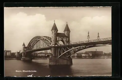 AK Bonn, Blick zur Rheinbrücke