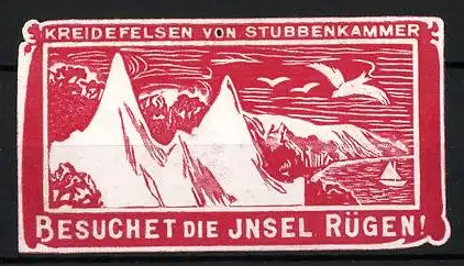 Präge-Reklamemarke Rügen, Kreidefelsen von Stubbenkammer