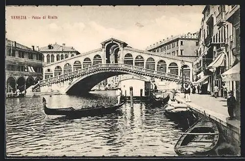 AK Venezia / Venedig, Pont di Rialto, Brückenpartie
