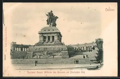 AK Coblenz, Denkmal Kaiser Wilhelm des Grossen am Deutschen Eck