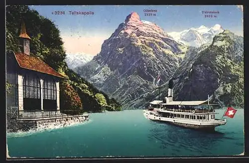 AK Dampfer an der Tellskapelle, Urirotstock