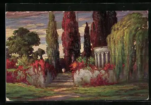 Künstler-AK Degi Nr. 1156: Paradiesische Gestade mit Säulenbauwerk