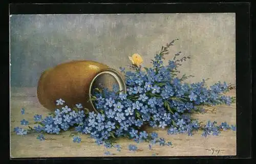 Ölgemälde-Imitations-AK Degi Nr. 1286: Vergissmeinnicht