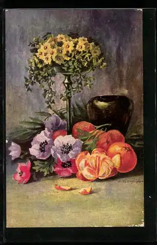 Ölgemälde-Imitations-AK Degi Nr. 1139: Stilleben
