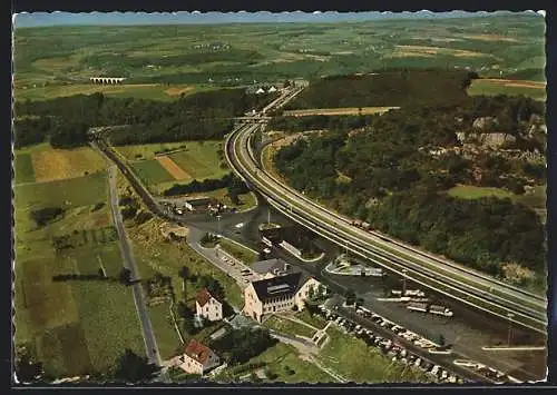 AK Linz am Rhein, Hotel Autobahn-Rasthaus Fernthal über Linz, Fliegeraufnahme