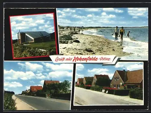 AK Hohenfelde / Ostsee, Kirche, Strand, Siedlung