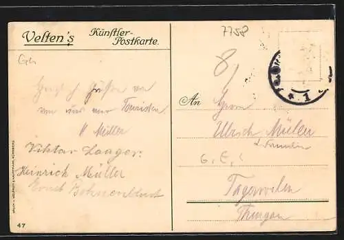 Künstler-AK K. Mutter: Mainau, Panorama m. Bodensee