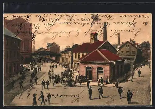 AK Essen (Ruhr), Eingang zu Krupp`s Werke