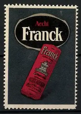 Reklamemarke Aecht Franck Kaffeezusatz, Kaffeeverpackung