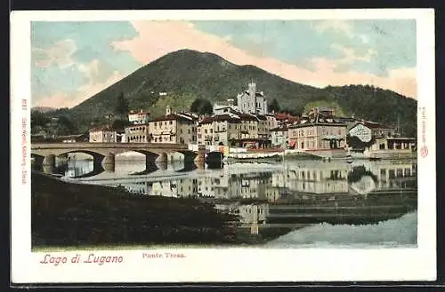AK Lugano, Ponte Teresa, Partie an der Brücke