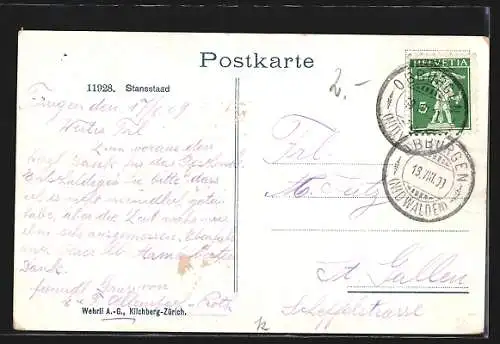 AK Stansstad, Wasserpartie mit Turm