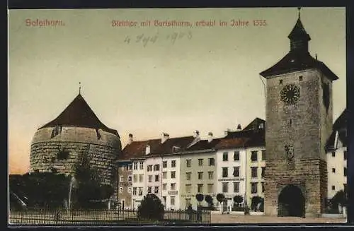 AK Solothurn, Bielthor mit Buristhurm, erbaut im Jahre 1535