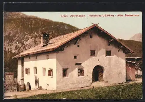 AK Pontresina /Oberengadin, Altes Bauernhaus