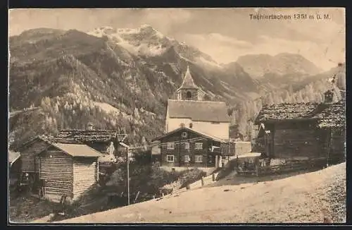 AK Tschiertschen, Ortsansicht aus der Vogelschau