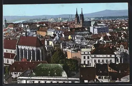 AK Basel, Stadtansicht mit Münster und Rhein