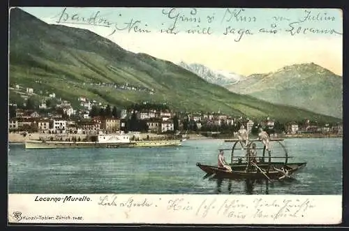AK Locarno-Muralto, Blick über den See zum Ort