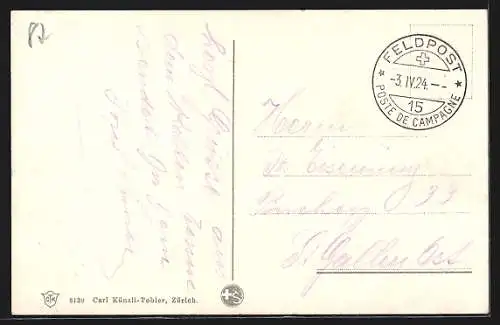 AK Bellinzona, Totalansicht von einem Berg aus