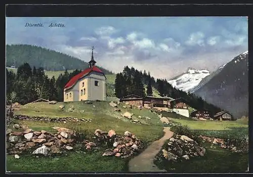 AK Disentis-Acletta, Blick zur Kirche