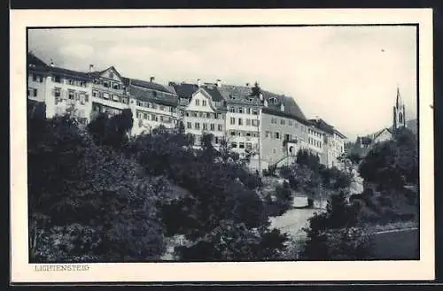 AK Lichtensteig, Teilansicht mit Kirche