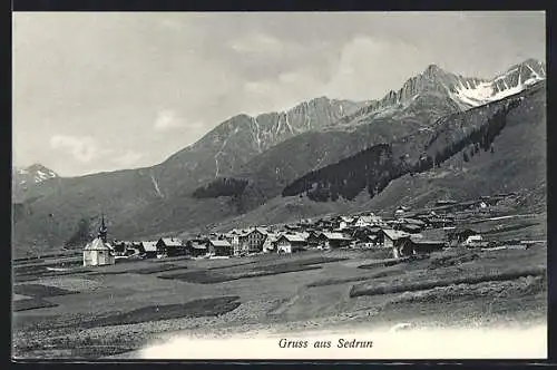 AK Sedrun, Ortsansicht gegen den Hang