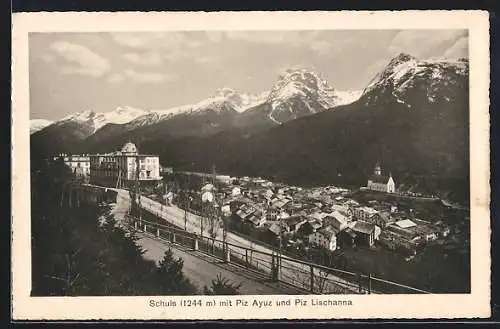 AK Schuls, Gesamtansicht mit Piz Ayus und Piz Lischanna