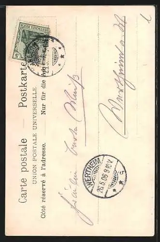 Künstler-AK Basel, Blick zum Münster