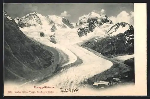 AK Rosegg-Gletscher, Panorama mit Hütten