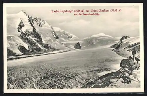 AK Pasterzen-Gletscher mit Gross-Glockner von der Franz-Josef-Höhe