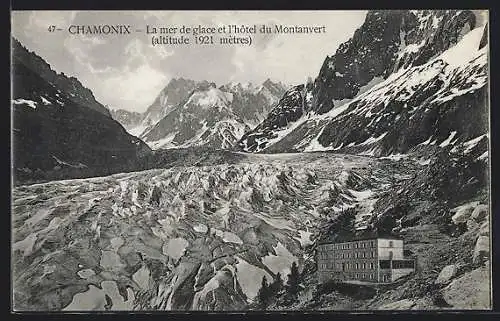 AK Chamonix, La mer de glace et l`hotel du Montanvert
