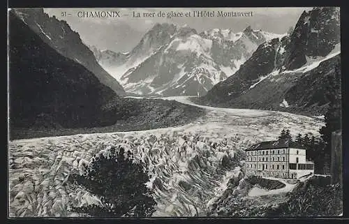 AK Chamonix, La mer de glace et l`Hotel Montanvert