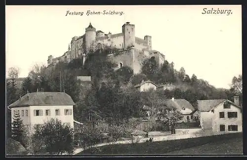 AK Salzburg, Blick zur Festung Hohen-Salzburg