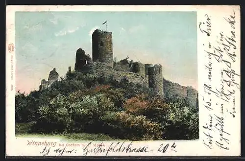 AK Cochem, Blick auf Ruine Winneburg