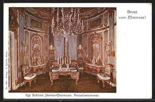 AK Prien, Porzellanzimmer im Kgl. Schloss Herren-Chiemsee