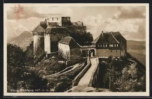 AK Rechberg, Blick zum Eingang der Ruine Rechberg
