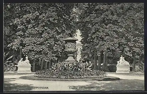 AK Potsdam, Eingang zum Schloss Sanssouci