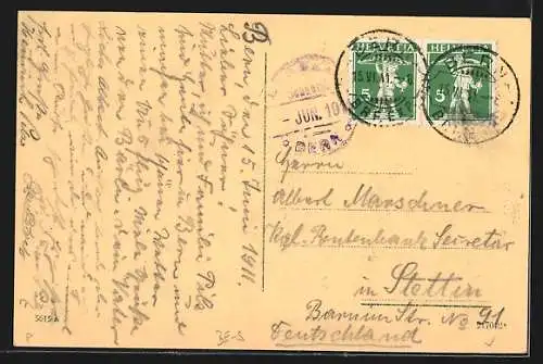 AK Bern, Zoobesucher am Bärengraben