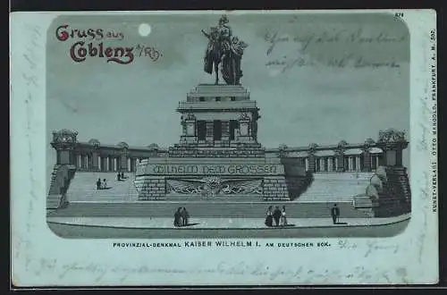 AK Coblenz, Denkmal Kaiser Wilhelm I. am Deutschen Eck