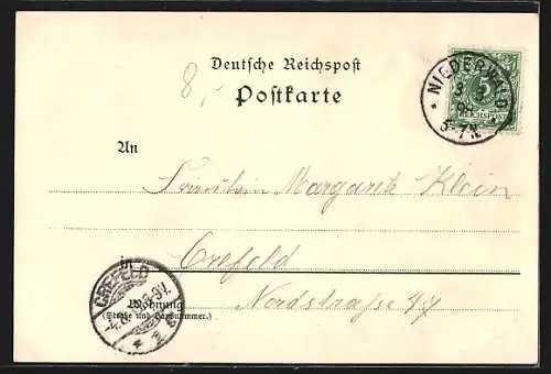 Lithographie Niederwald, National-Denkmal