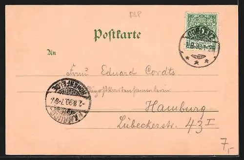 Lithographie Koblenz a. Rh., Denkmal Kaiser Wilhelms I. am Deutschen Eck